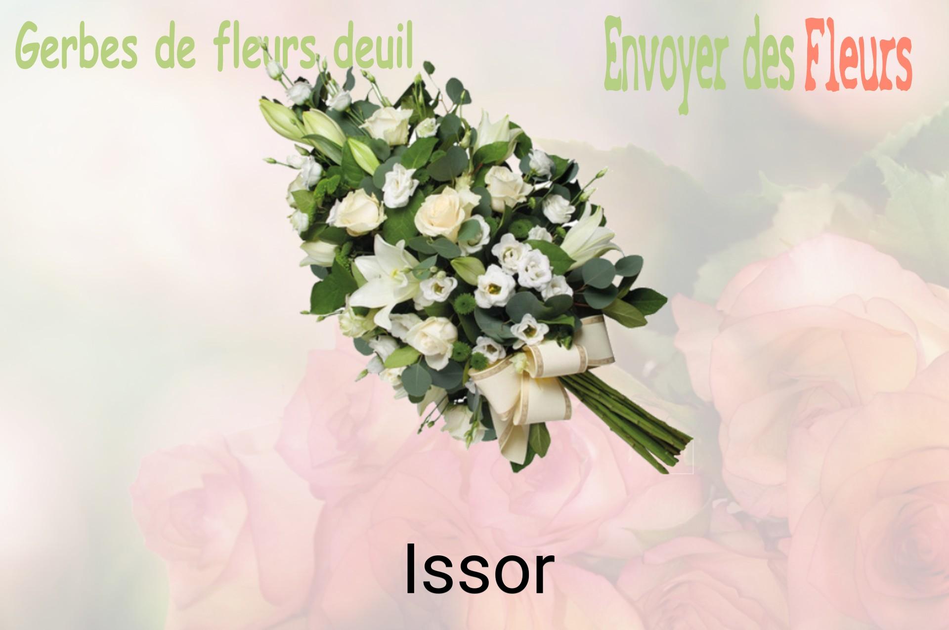 Gerbe de fleurs de deuil livrée à Issor
